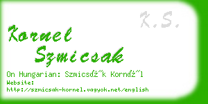 kornel szmicsak business card